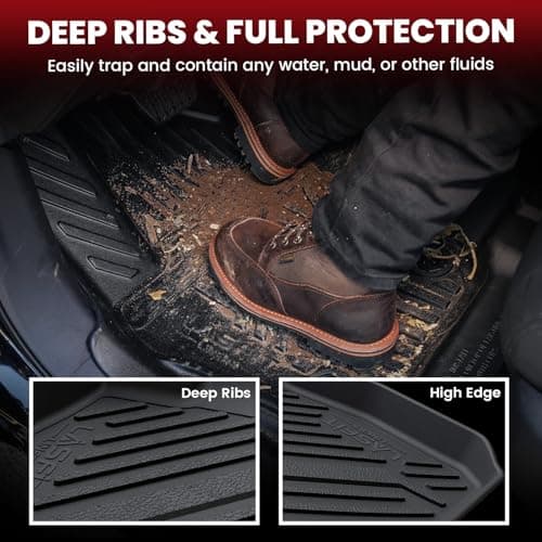 LASFIT Floor Mats & Cargo Liner for Mazda 3 2019-2026(Only fit Sedan AWD & FWD),Dual Anti-Slip & Deep Dish Custom All Weather TPE Waterproof Car Mat & Trunk Mats for Mazda 3 2019-2026 Accessories — view 3