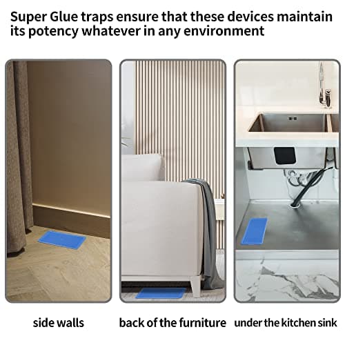 LULUCATCH Mouse Glue Traps 12 Pack, Larger & Heavier Plastic Sticky Glue Traps with Extra-Strong Adhesive for Mice, Rats, Sticky Mouse Trap for Indoor Use, Easy to Set. — view 4
