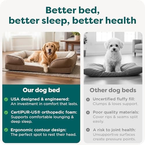 Furhaven Orthopedic Dog Bed for Large/Medium Dogs w/Removable Bolsters & Washable Cover, for Dogs Up to 55 lbs - Plush & Velvet Waves Perfect Comfort Sofa - Brownstone, Large — view 6