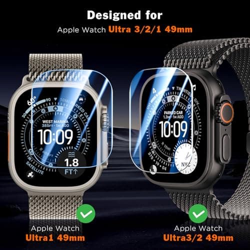 LK 3 Pack for Apple Watch Ultra 3 Screen Protector 49mm [Zero-Fault] HD Top 9H Tempered Glass Apple Watch Ultra / Ultra 2 Screen Protector 49mm with Auto-alignment Installation Frame, Anti-Scratchch — view 2