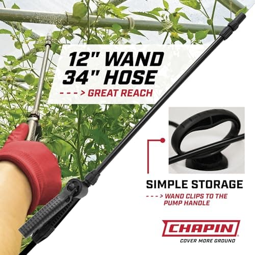 Chapin 20004 Pump Sprayer, 1-Gallon SureSpray Translucent Tank with an Easy Fill Funnel-Top Opening, Adjustable Cone Nozzle & 34" Long Reach Hose, Used for Fertilizer, Pesticides, Weeds & Pests — view 4