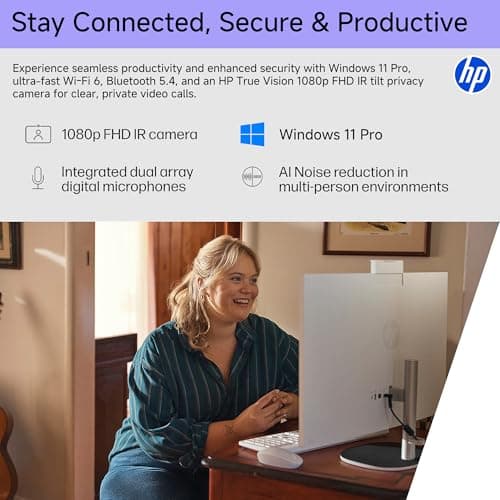 HP 27" All-in-One FHD Touchscreen Desktop Computer, AMD Ryzen AI 7 350(8-Core), 32 GB DDR5-5600 MT/s, 2 TB SSD, AMD Radeon 860M, Wi-Fi6, BT5.4, Copilot+ PC, Windows 11 Pro, w/RECOLX AI Voice Recorder — view 5