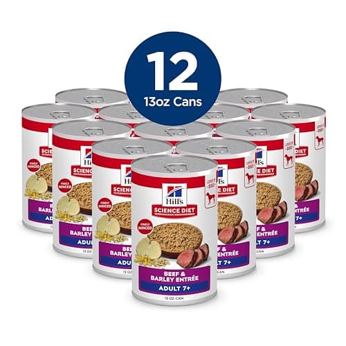 Hill's Science Diet Senior 7+ Canned Dog Food, Beef & Barley Entrée 12 x 370 g Can — view 2