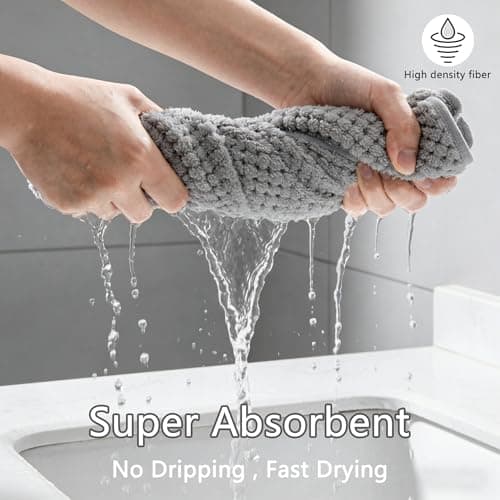 FIONSUN Hair Towel Wrap for Women - Super Absorbent Microfiber Hair Towels for Quick Drying - Anti-Frizz Microfiber Towel Serviette Cheveux for Curly & Long Hair — view 4