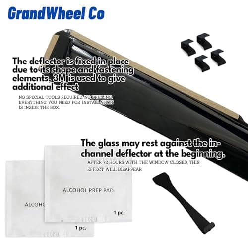 GrandWheel Co Smoke Tinted in-Channel Side Window Vent Visor Deflectors Rain Guards Compatible with Chevrolet (Chevy) Trailblazer 2021-2026 - 4 pcs. GW0415 — view 3