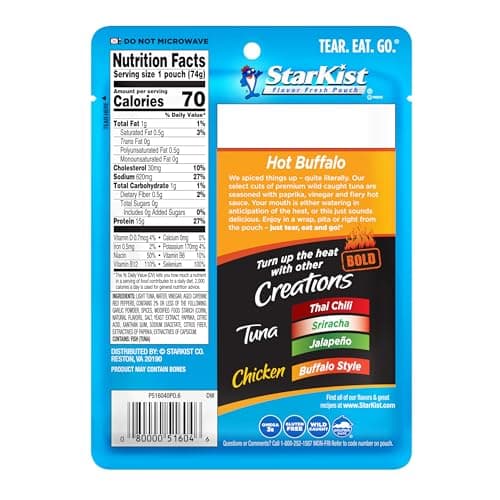 StarKist Tuna Creations BOLD Hot Buffalo, 2.6oz Pouch, 12-Pack