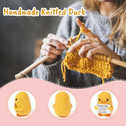 MBL Back to School Gifts for Students - Funny Crochet Duck Birthday First Day of School Gifts for Students Kids, Feel Better Stress Relief Inspirational Gift for College Friends Her Him Boss Coworker