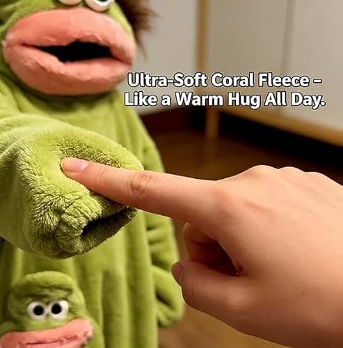 Silly Onesie Adult Funny Big Mouth Monster Hooded Fleece Pajamas Plush One Piece Cosplay Loungewear No Comb and Shoes — view 2