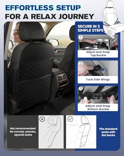 SMOQIO Kick Mats Back Seat Protector, Car Seat Back Protector for Kids,2PCS — view 5