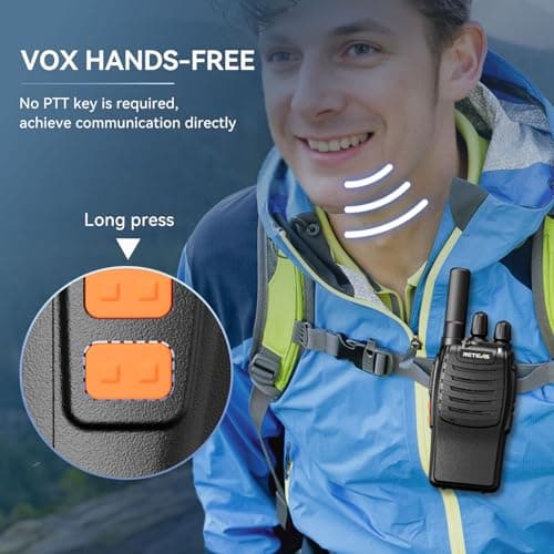 Retevis H777 Walkie Talkies Long Range Built-in LED Flashlight Charger Dock Rechargeable Walkie Talkie for Adults 2 Way Radios Long Range Famliy Outdoor Hiking(2 Pack) — view 2