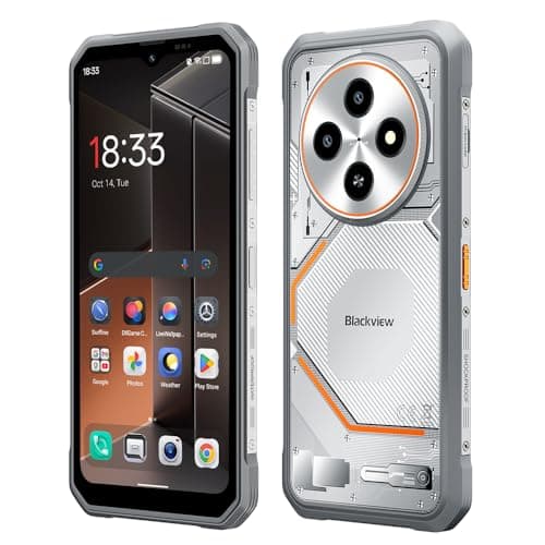 Blackview Fort 2 Rugged Outdoor Phone, 5000mAh Battery, 4G Unlocked Smartphone, 6.56" IPS Screen, 8GB+128GB, 13MP Camera, Heavy Duty Cell Phone for Hiking & Construction（White）