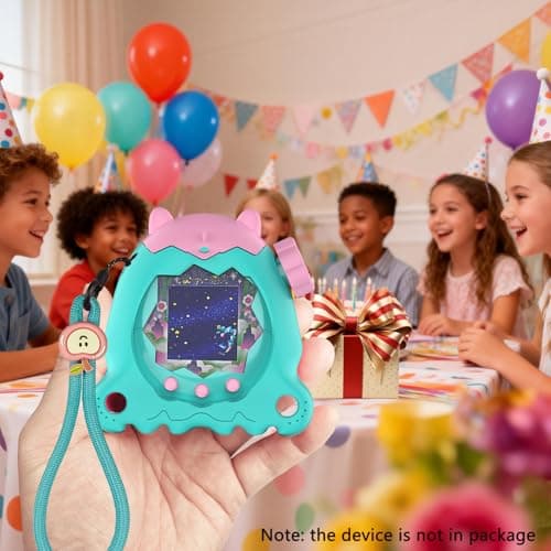 RAWECUD Protective Case for Tamagotchi Paradise Electronic Pet, Silicone Cover for Tamagotchi Paradise with Screen Protector, Hand Strap and Button Cover Protector — view 5