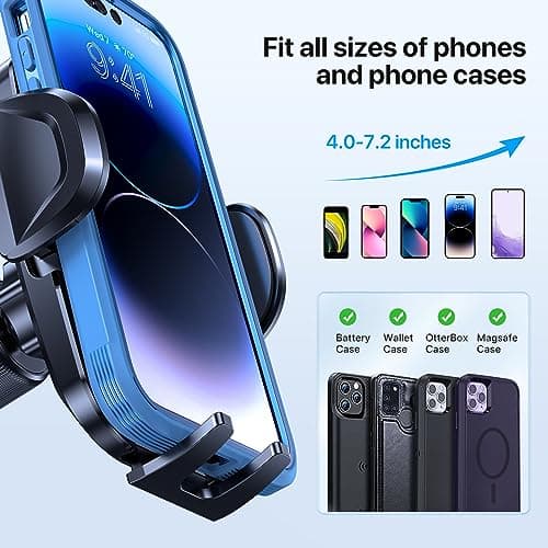 Miracase Car Phone Mount, [Upgraded Strong Military Grade Suction Cup] Long Arm Phone Holder for Car Dashboard Windshield Vent, Hands Free Cell Phone Holder Compatible with All Mobile Phones — view 4