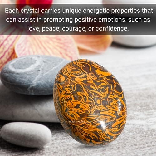 Amazing Gemstone Mariyam Jasper Crystals and Healing Stones - Large Palm Stone Crystals Piedra - Crystal for Good Luck, Balanced Positive Energy, Meditation - Unique Stocking Stuffers, Gifts for Women — view 3