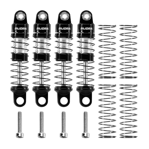 INJORA Aluminum 26mm Oil Shocks for 1/30 Axial SCX30(Black Silver) — view 2