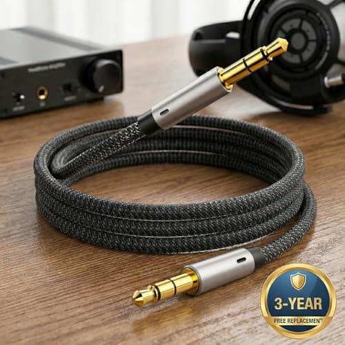 Ruaeoda Aux Cord for Car 6 ft,3.5mm Audio Cable Male to Male Stereo Hi-Fi Sound Nylon Braided aux to aux 1/8 Cable for Headphones Car Home Stereos Speakers Tablets — view 4