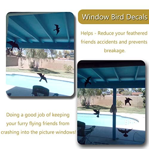 Anti-Collision Window Bird Stickers Decals Glass Door Protect and Save Bird Strikes (Black) — view 5