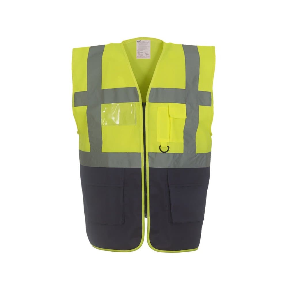 Expert Workwear Coloured Hi Vis Executive Vest High Viz Vests Zip with Pockets - 27 Colours — view 2