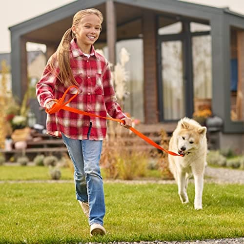 Viper K9 Biothane Working Dog Leash Waterproof Lead for Tracking Training Schutzhund Dog Sport & Search - Odor-Proof Long Line with Solid Brass Snap for Puppy Medium and Large 1/2" x 33ft HunterOrange — view 4