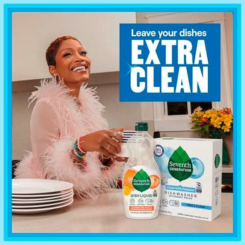 Seventh Generation Dishwasher Detergent Packs, Blasts Away Stuck-On Food, Free & Clear, 20 Packs — view 2