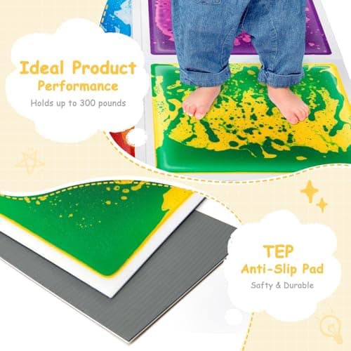 Art3d Liquid Fusion Activity Play Centers for Children Toddler Teens 12" X 12" Pack of 9 Tiles in — view 4