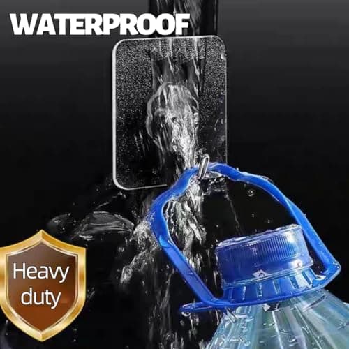 Adhesive Wall Hooks for Hanging Heavy Duty 50 lbs Large Hooks for Walls No Damage, Towel Sticky Clear Hook, Waterproof, Home, Bathroom, Kitchen, Office, and Outdoor 10 Pack — view 3