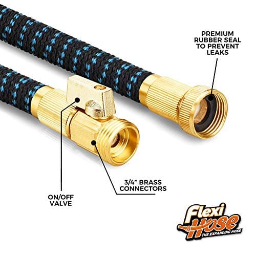 Flexi Hose Expandable Garden Hose with 8 Function Nozzle, 50FT - Lightweight Retractable Garden Hose, Water Hose - No-Kink Flexibility, 3/4 Inch Solid Brass Fittings and Double Latex Core — view 5