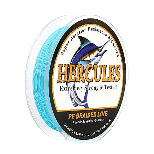 HERCULES Super Strong 300M 328 Yards Braided Fishing Line 30 LB Test for Saltwater Freshwater PE Braid Fish Lines 4 Strands - Blue, 30LB (13.6KG), 0.28MM