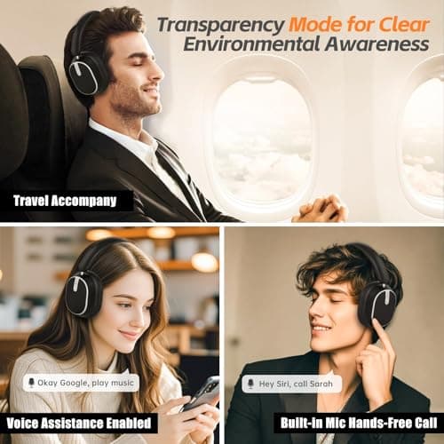 MMWOWARTS Hybrid Active Noise Cancelling Bluetooth Headphones — view 5