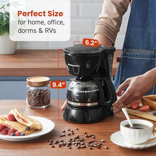 Elite Gourmet EHC4128 Automatic 4-Cup Drip Coffee Maker, Black — view 3