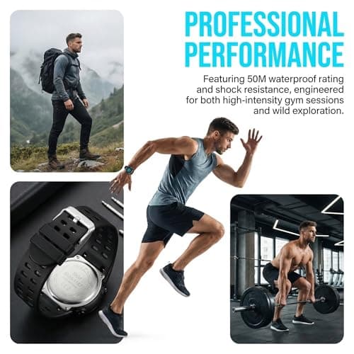 LYMFHCH Men's Digital Watch, Sports Waterproof Military Watches for Men LED Casual Stopwatch Alarm Tactical Army Watch — view 3