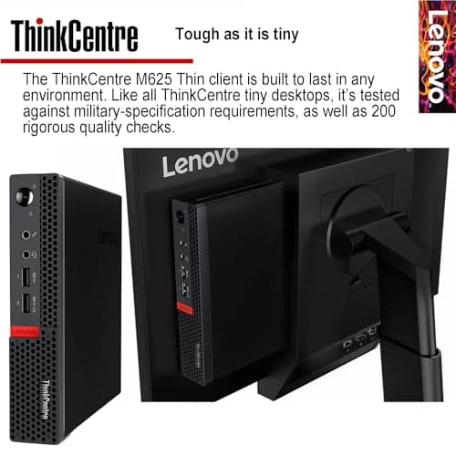 Lenovo Business Mini Desktop PC, AMD Processor, 4GB DDR4 RAM, 128GB PCIe SSD Drive, Dual Display Support, Wi-Fi, Bluetooth, USB & Ethernet Port, Windows 11 Pro, w/Keyboard & Mouse — view 6