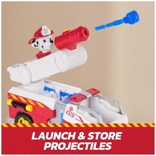 PAW Patrol Fire Rescue: Marshall Rescue Fire Engine with Action Figure & Projectile Launcher & Toy Truck, Kids Toys for Boys & Girls Ages 3 and Up — view 5