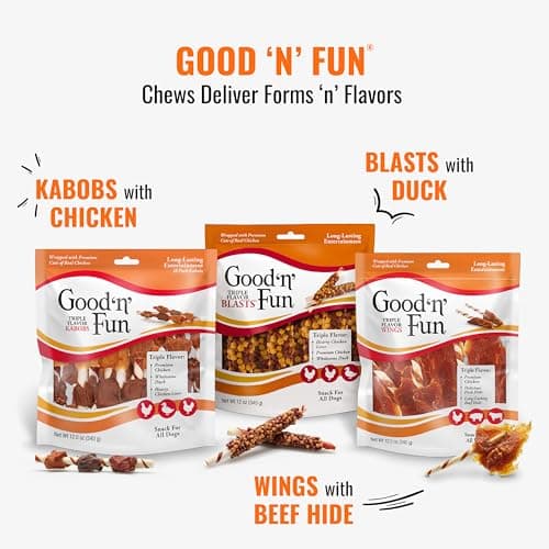 Good 'n' Fun Rolls Long-Lasting Dog Treat, For Large Dogs, With Real Proteins, Beef Hide and Premium Chicken, Supports Dental Health, Mental Stimulation, 2 count — view 9