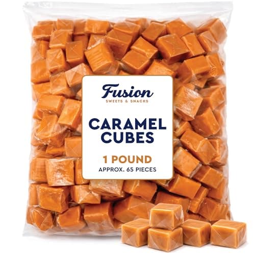Caramel Cubes Candy, 1 Pound Bulk Bag, Individually Wrapped, Approx 75 Ct — view 2