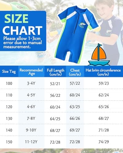 DivingBirds Boys One Piece Swimsuit, Quick-Dry Swimming Costume UV Protection for Kids 7-8 Years — view 3