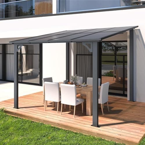 U-MAX 8' x 8' Gazebo for Patio, Hard Top Heavy Duty Gazebo 8x8 Pergola with Roof, Awnings Canopy for Decks, Backyard and More