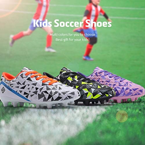 DREAM PAIRS Boys Girls Soccer Cleats Kids Football Shoes,Size 1 Little Kid,Pink/Purple,HZ19003K — view 6