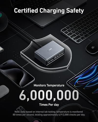 Anker Prime Charging Station, 200W 6-Port GaN Desktop Charger — view 4