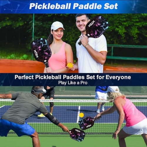Pickleball Paddles Set of 2, USAPA Approved Fiberglass Surface Pickleball Set with 2 Rackets, 4 Balls,1 Portable Carry Bag,Pickle Ball Paddle Set ​for Men Women — view 5