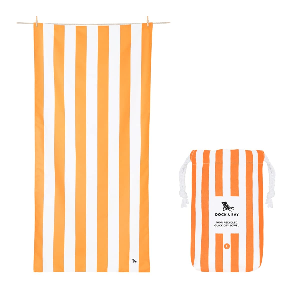 Dock & Bay Beach Towel - Quick Dry, Sand Free - Compact, Lightweight - 100% Recycled - Includes Bag - Cabana - Whitsunday Blue - Large (160x90cm, 63x35) — view 20