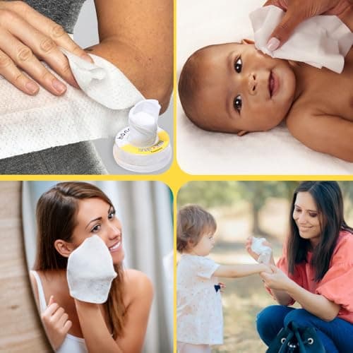 Hand Pop Lemon Scented Wipes - 24 Pack of Travel Size Wet Towelettes, Alcohol-Free, Wipes for Skin Hydration, Convenient, Eco-Friendly, Refreshing, Fits in Gym Bag, Purse, Pocket, or Luggage — view 5