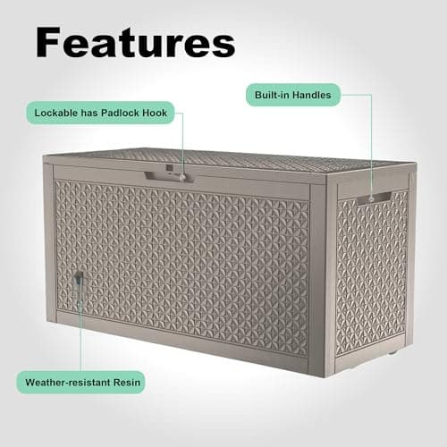 ATMELT New 100 Gallon Outdoor Storage Box – Resin Deck Box with Lockable Lid, Waterproof Patio Furniture Storage for Tools, Garden & Yard Organization — view 2