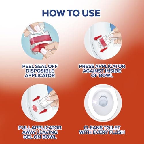 Lysol Click Gel Automatic Toilet Bowl Cleaner, Toilet Gel Stamp, Toilet Freshener, Bathroom Essentials, Refreshing Mango & Hibiscus Scent, 6 Count (Pack of 1) — view 4