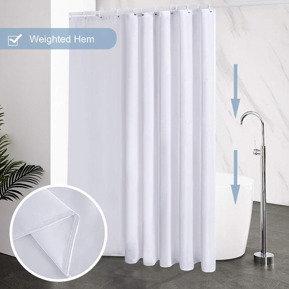Furlinic Cortina Ducha 200x200cm Antimoho Impermeable Lavable Blanco Tela Poliéster Grandes Cortinas de Baño con 12 Aros de Cortina Ducha. — view 5