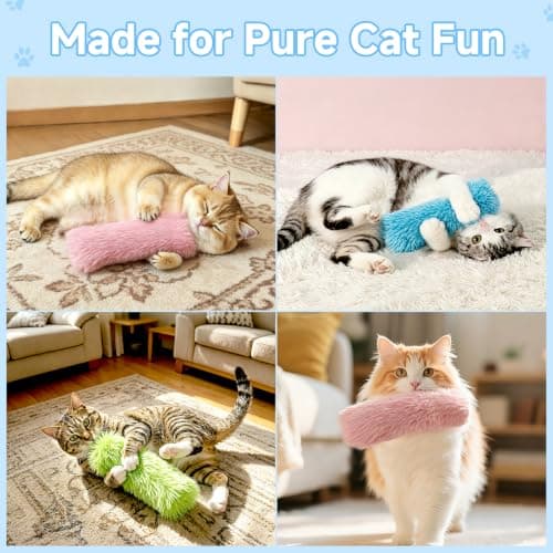 WOUSEDO Cat Toys Pillows 3 Pack, Interactive Kicker Toy with Catnip — view 6