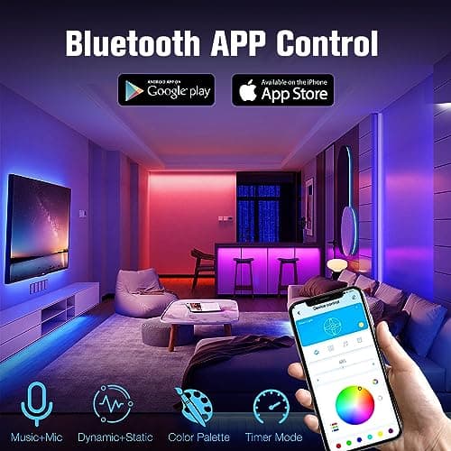 DAYBETTER LED Strip Lights 130ft Lights Strip for Bedroom, Desk, Indoor Room Bedroom Birthday Gifts RGB Decor with Remote and 24V Power Supply — view 2