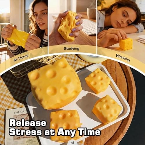 Cheese Squishy Toys, Slow Rising Stress Relief Gifts for Adults, 2.36Inch — view 3