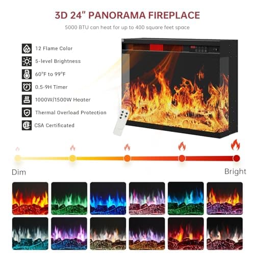 oneinmil 59" Fireplace TV Stand, 3 Sided Glass Media Entertainment Center Console Table for TVs up to 65" with Glass Door Adjustable Flame LED Color for Living Room, Set of TV Table, Grey — view 4