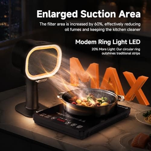 Portable Range Hood, 4-Speed Desktop Exhaust Fan with adjustable Height — view 4